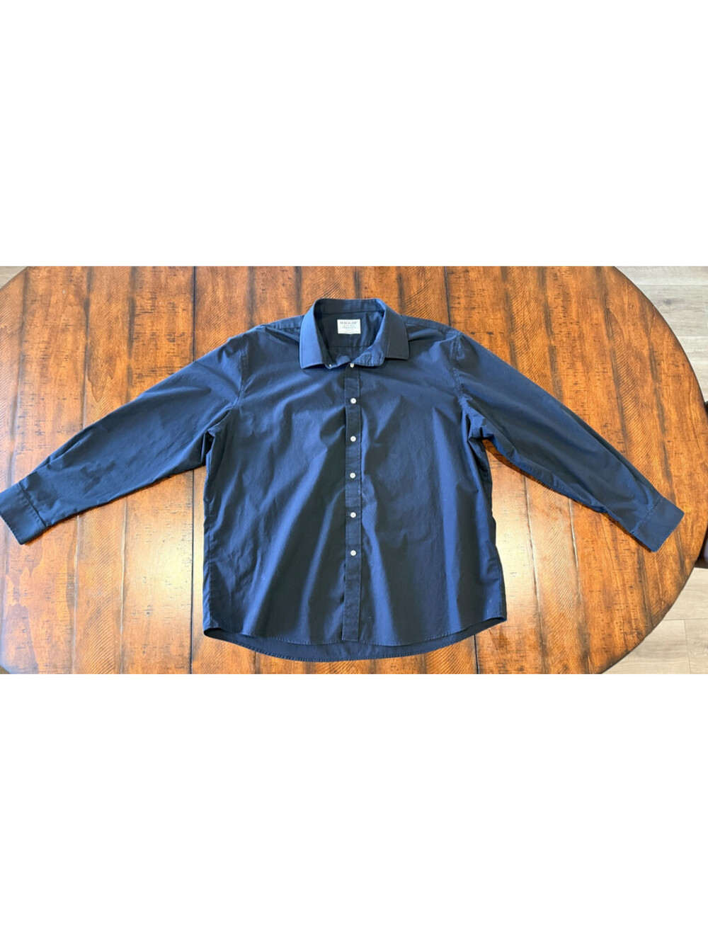 Haggar Men's Premium Cotton Classic Fit Black Long Sleeve Dress Shirt 18 36/37